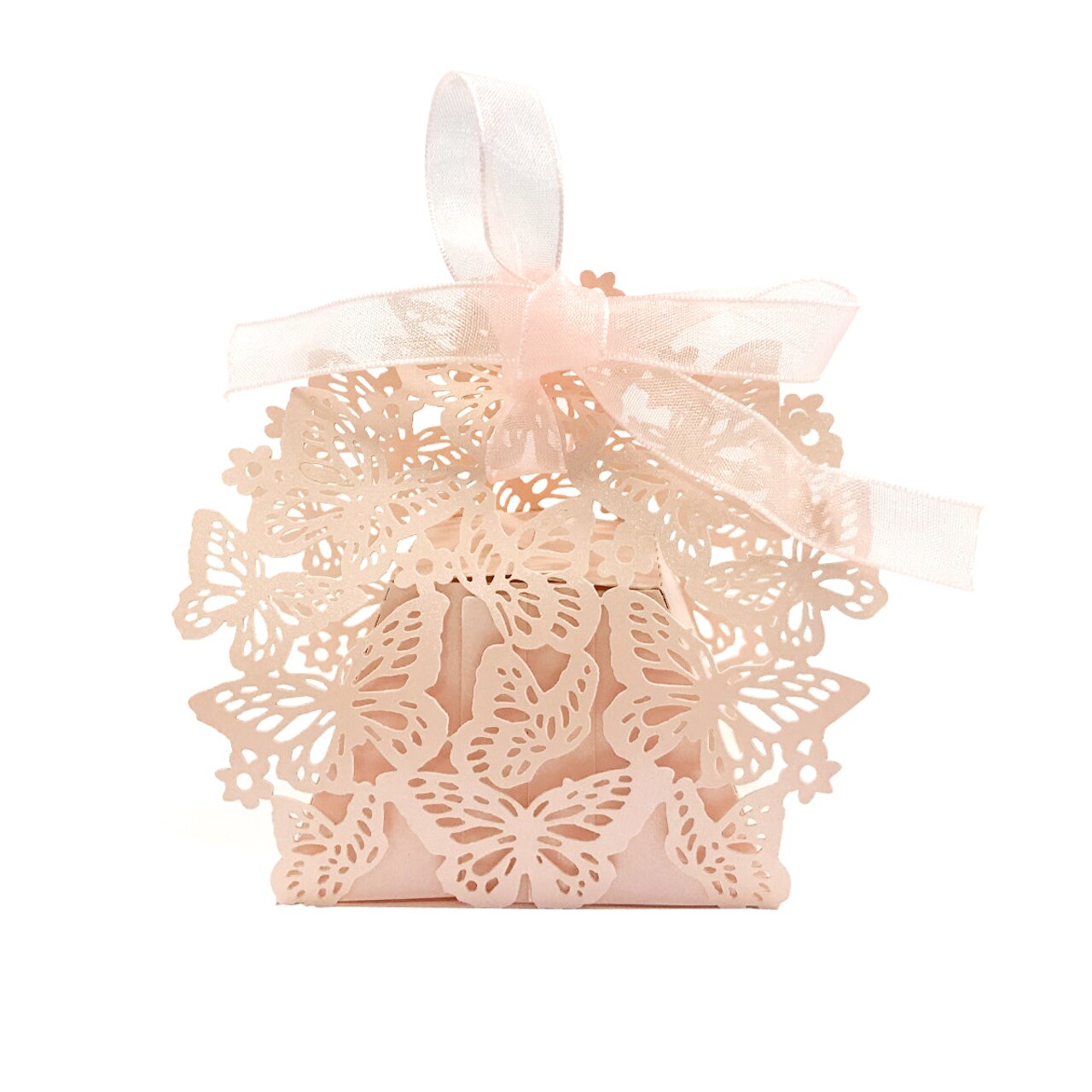 Wrapables Butterflies Wedding Party Favor Boxes Gift Boxes with Ribbon (Set of 50)